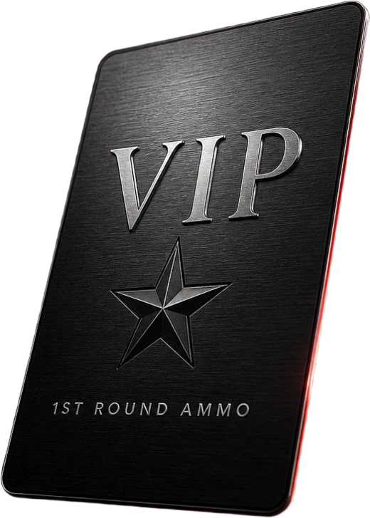 Black metal 1st Round Ammo VIP membership card